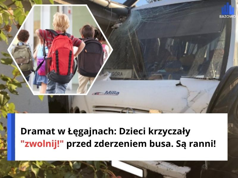 Dramat w Łęgajnach: Dzieci krzyczały "zwolnij!" przed zderzeniem busa. Są ranni!